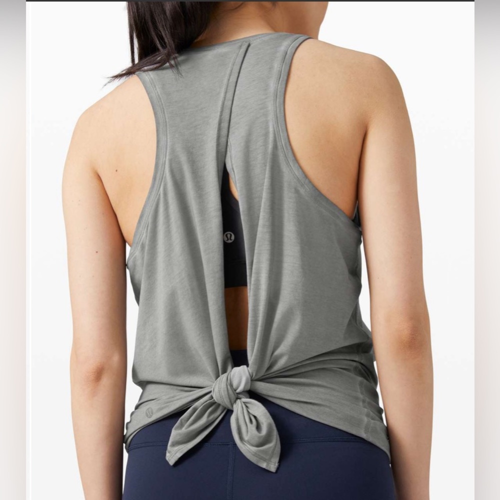 Lululemon Women’s All Tied Up Tank in Sublimado Pigment Dye‎ Asphalt Grey 4 EUC